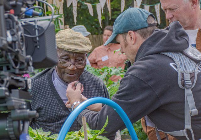 Filming at Alive’s dementia-friendly allotment in Brentry for Gardeners’ World