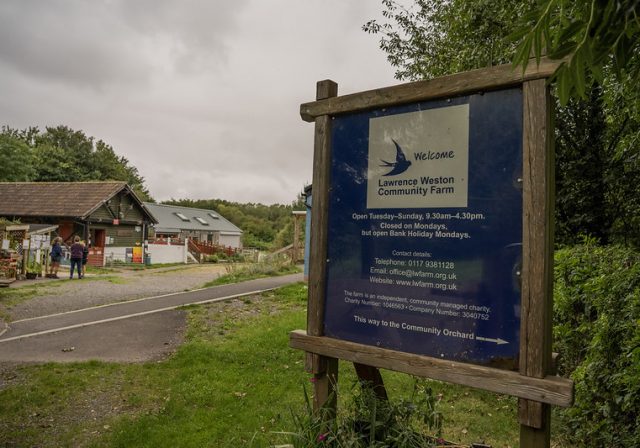 Lawrence Hill Community Farm sign